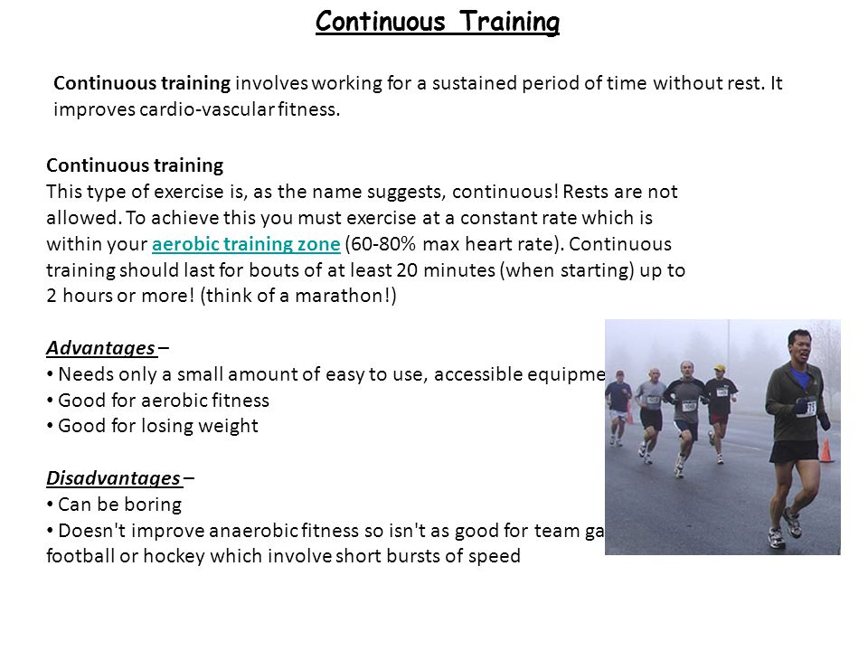 Continuous cardiovascular training new arrivals